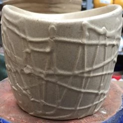 CGASPL Pot-Planters Oval 05 Ceramic Cream Color Pot