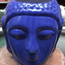 CGASPL Buddha Small Blue Ceramic Pot Pot-Planters