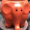 CGASPL Orange Elephant Ceramic Pot Pot-Planters