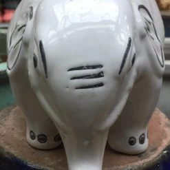 CGASPL Elephant Shape White Ceramic Pot