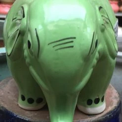 CGASPL Elephant Shape Green Ceramic Pot