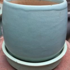 CGASPL Small Round Light Blue Ceramic Pot (Pack Of 3)