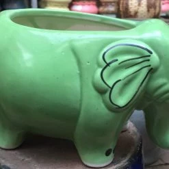 CGASPL Elephant Shape Green Ceramic Pot