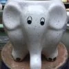 CGASPL White Dotted Elephant Ceramic Pot