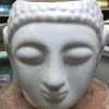 CGASPL Buddha Medium White Dotted Ceramic Pot Pot-Planters