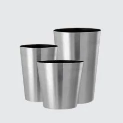 CGASPL Pot-Planters Conical Lip Stainless Steel Planter (Polished)