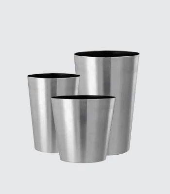 CGASPL Conical Lip Stainless Steel Planter (Brushed) Pot-Planters 3 CGASPL Conical Lip Stainless Steel Planter (Brushed) Pot-Planters