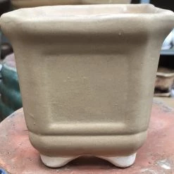 CGASPL Pot-Planters Cream Square Ceramic Pot (Pack Of 3)