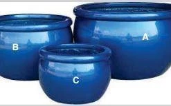 CGASPL Pot-Planters Bell Shiny Blue Fiber Pots