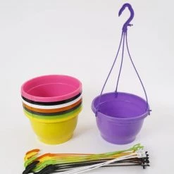 CGASPL 7 Inch Hanging Pot Multi (Pack Of 6)