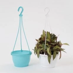 CGASPL 7 Inch Hanging Pot Turq Pot-Planters