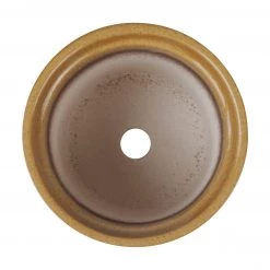CGASPL Shiny Light Brown Round Ceramic Pot (Pack Of 3)