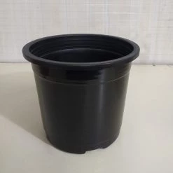 CGASPL Round Pots 8" Flower Pot Black Colour Sunrise Series (19.5 Cm)