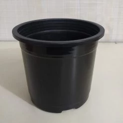 CGASPL Pot-Planters 8" Flower Pot Black Colour Sunrise Series (19.5 Cm) ( Pack Of 12)