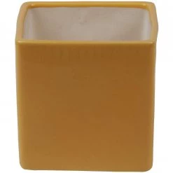 CGASPL Pot-Planters Yellow Square Planter (Pack Of 2)