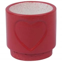 CGASPL Red Ceramic Pot With Heart Shape Design (Pack Of 6)