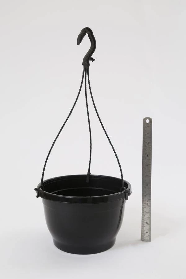 CGASPL Pot-Planters 10 Inch Hanging Pot Black 5 CGASPL Pot-Planters 10 Inch Hanging Pot Black