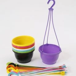 CGASPL 10 Inch Hanging Pot Multi (Pack Of 6)