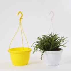 CGASPL Pot-Planters 10 Inch Hanging Pot Yellow 9 CGASPL Pot-Planters 10 Inch Hanging Pot Yellow