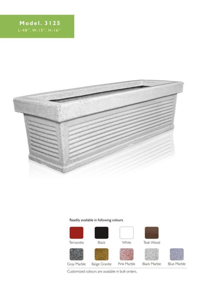 CGASPL 48" Big Rectangular Shape Plastic Pot Model No 3125 Pots By Size 3 CGASPL 48" Big Rectangular Shape Plastic Pot Model No 3125 Pots By Size