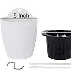 CGASPL Pot-Planters White-White Self Watering Hanging Planter Flower Pot