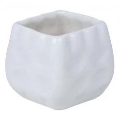 CGASPL Ceramic Mini Square Planter White (Pack Of 6)