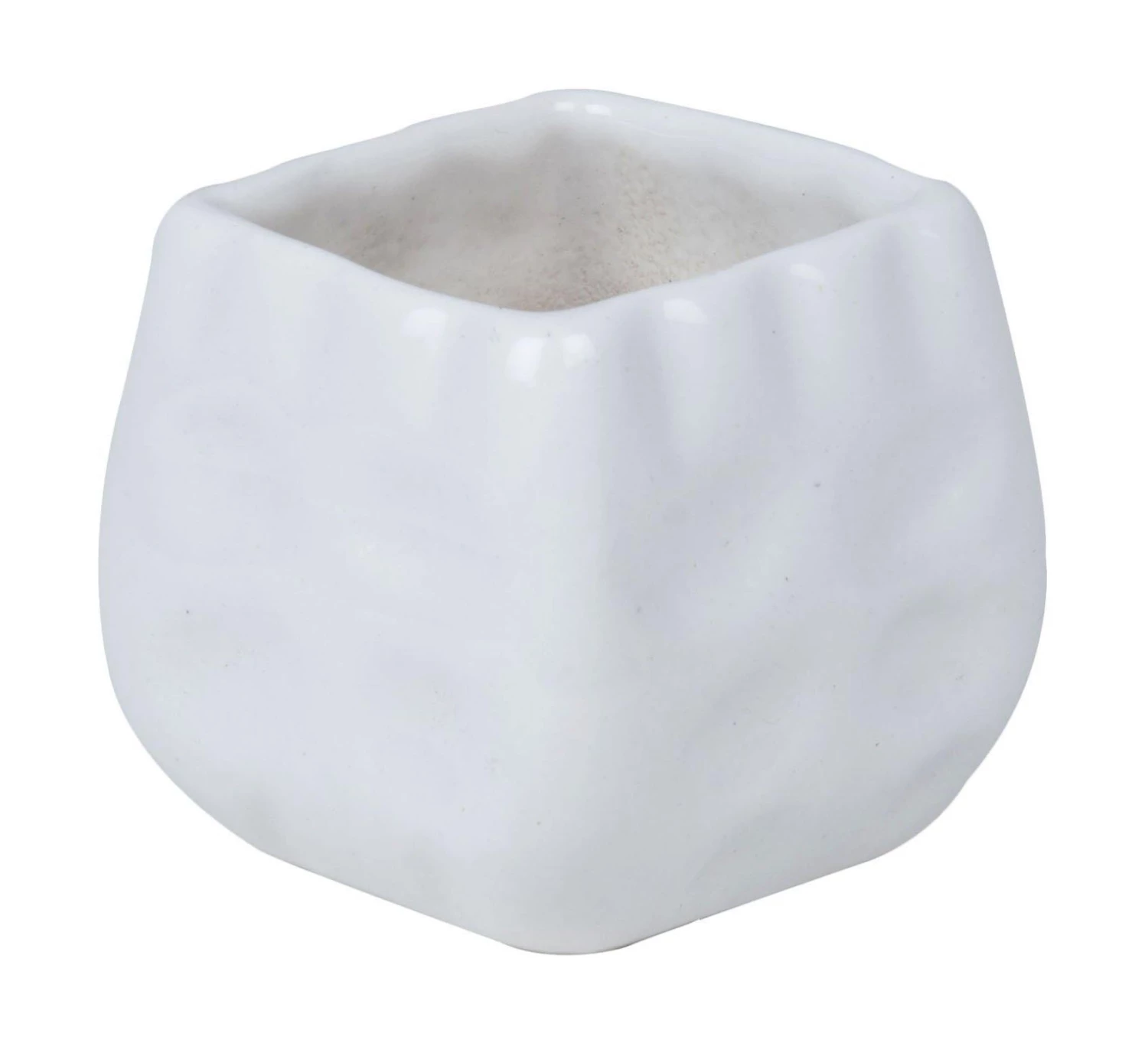 CGASPL Ceramic Mini Square Planter White (Pack Of 6) 4 CGASPL Ceramic Mini Square Planter White (Pack Of 6)