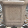 CGASPL Dotted Square Ceramic Pot Dark Cream Color (Pack Of 3)