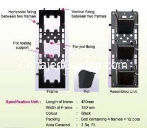 CGASPL Vertical Garden, Wall Garden Panel Yellow (1 Frame + 3 Pots) - Pack Of 10 Panels Pot-Planters 5 CGASPL Vertical Garden, Wall Garden Panel Yellow (1 Frame + 3 Pots) - Pack Of 10 Panels Pot-Planters