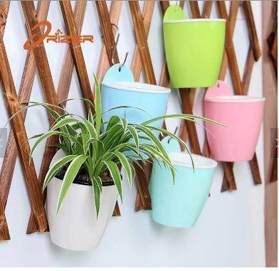 CGASPL Pink-White Self Watering Hanging Planter Flower Pot Pot-Planters 9 CGASPL Pink-White Self Watering Hanging Planter Flower Pot Pot-Planters