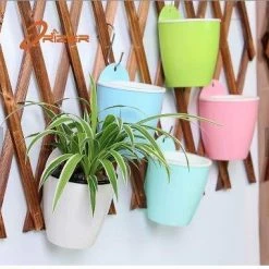 CGASPL Pot-Planters Red-White Self Watering Hanging Planter Flower Pot