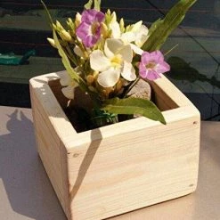 CGASPL Square Wooden Planter ( Pack Of 4 ) Pot-Planters