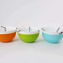 CGASPL Pot-Planters 20 Cm Double Color Big Hanging Pot (Multi) Qty - 3 Pots