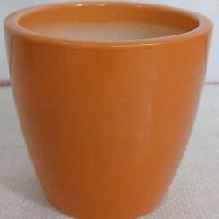 CGASPL 4" Round Ceramic Pot Light Orange Pot-Planters