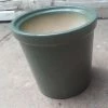 CGASPL Pot-Planters Shiny Off Green Round Ceramic Pot (Pack Of 3)