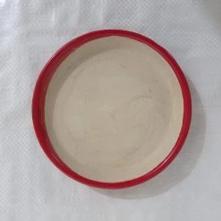 CGASPL Small Plain Red Round Ceramic Pot Pot-Planters