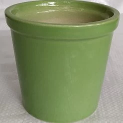 CGASPL Shiny Parrot Green Round Ceramic Pot (Pack Of 3)