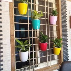 CGASPL Green-White Self Watering Hanging Planter Flower Pot 27 CGASPL Green-White Self Watering Hanging Planter Flower Pot