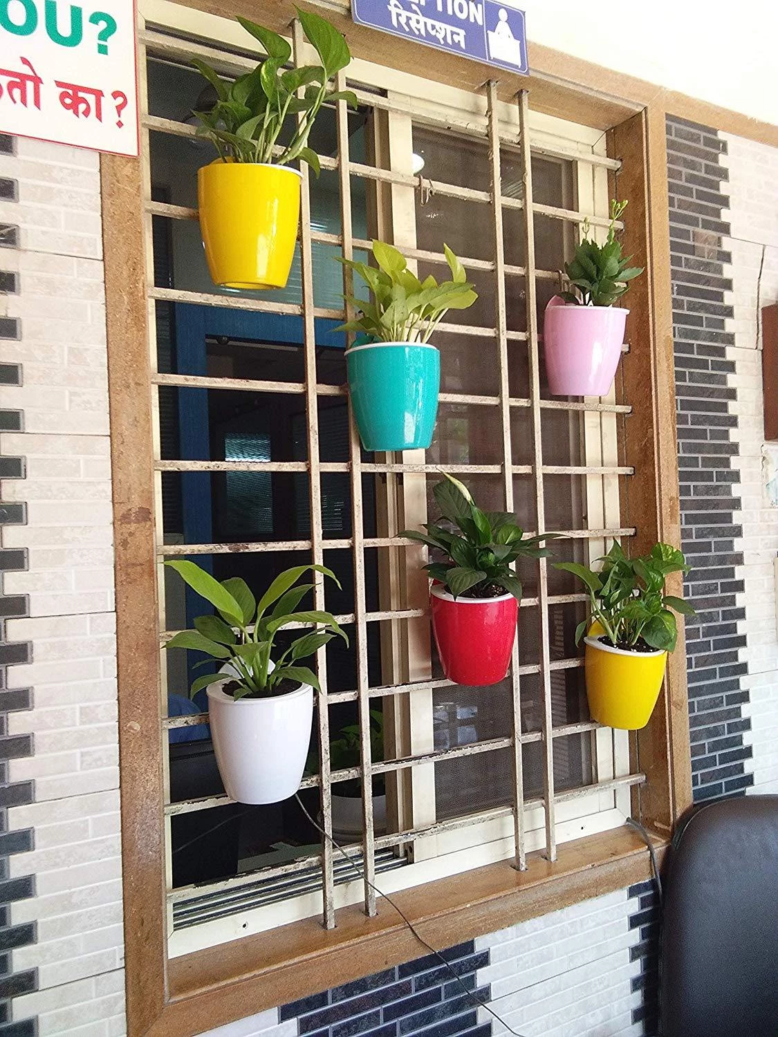 CGASPL Green-White Self Watering Hanging Planter Flower Pot 13 CGASPL Green-White Self Watering Hanging Planter Flower Pot