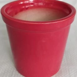 CGASPL Chhajed Garden's Shiny Red Round Ceramic Pot (Pack Of 3)