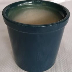 CGASPL Shiny Peacock Color Round Ceramic Pot (Pack Of 3) Pot-Planters