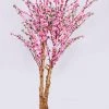 CGASPL Artificial Plants Artificial Blossom Flower Plant In Coffee Wood Pink - 6 Feet