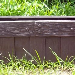 CGASPL Barrel Wood Rectangular Large Fiber Planter Pot-Planters