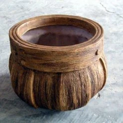 CGASPL Barrel Wood Fiber Planter Pot-Planters