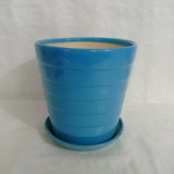 CGASPL Pot-Planters Large Sky Blue Color Round Ceramic Pot