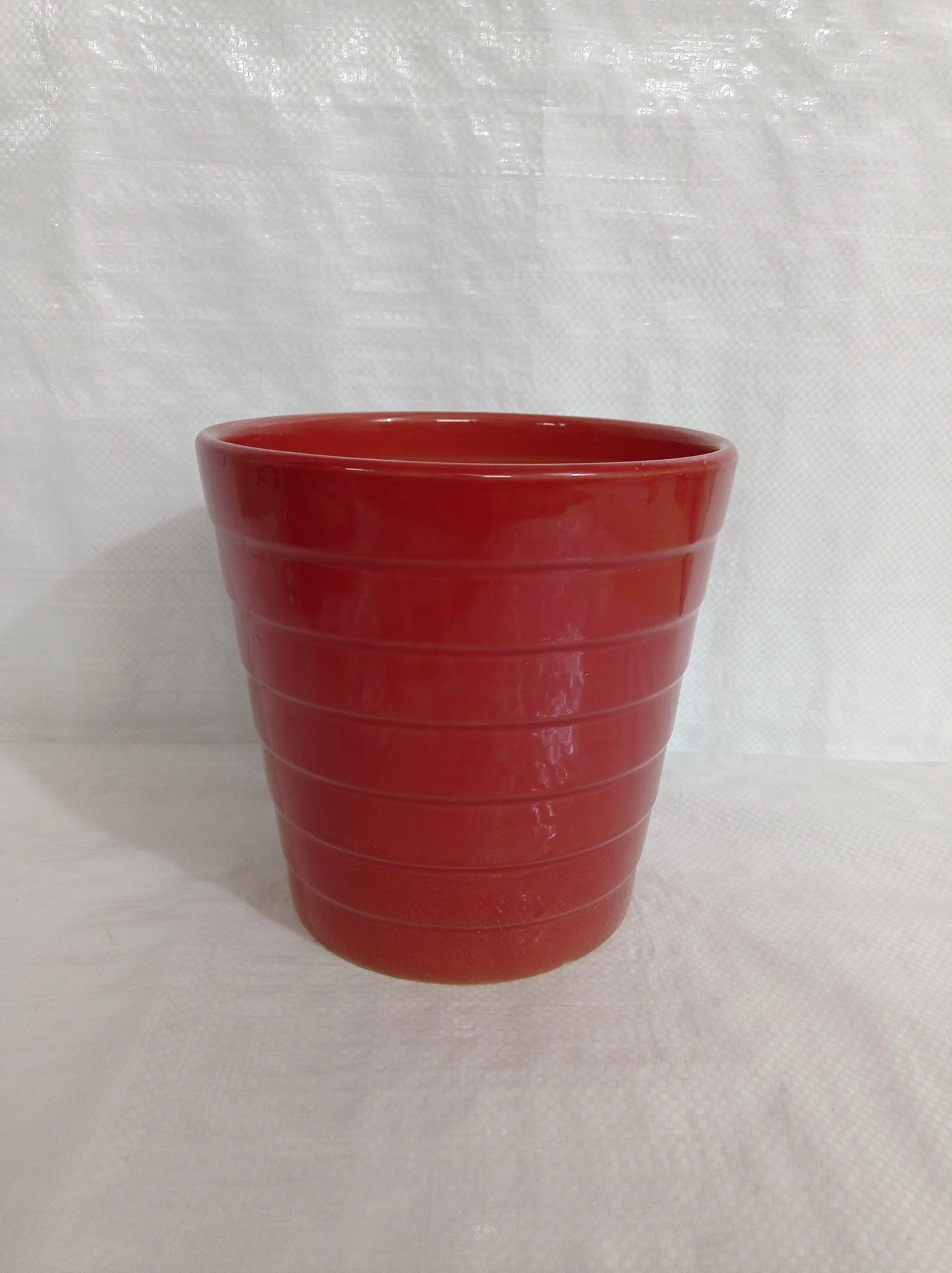 CGASPL Big Red Round Ceramic Pot Pot-Planters 4 CGASPL Big Red Round Ceramic Pot Pot-Planters