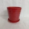 CGASPL Big Red Round Ceramic Pot Pot-Planters