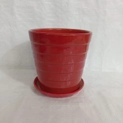 CGASPL Big Red Round Ceramic Pot Pot-Planters