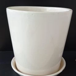 CGASPL Pot-Planters Big Plain White Round Ceramic Pot