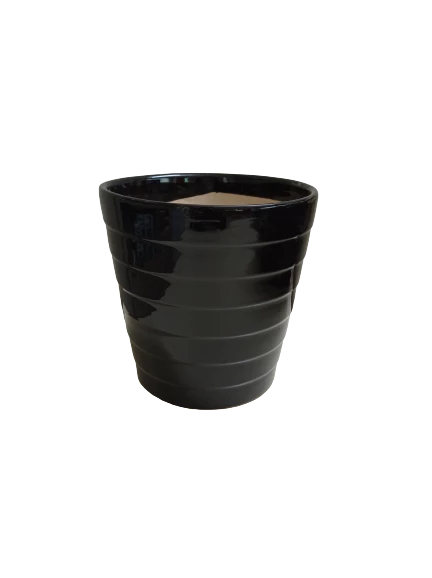 CGASPL Pot-Planters Large Black Round Ceramic Pot 4 CGASPL Pot-Planters Large Black Round Ceramic Pot